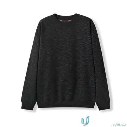 Black long-sleeved crewneck sweatshirt with speckled pattern for Sloppy Joe workwear