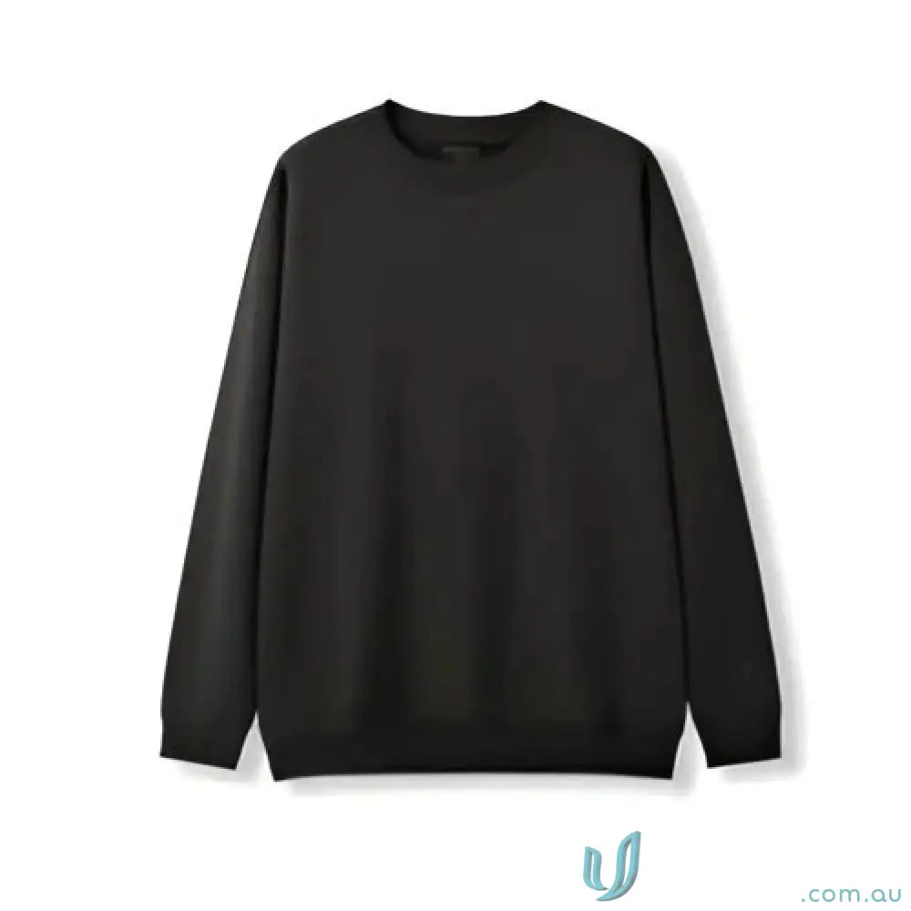 Plain black Crew Neck Sloppy Joe sweatshirt perfect for uniforms and workwear casual style