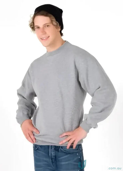Gray crew-neck sweatshirt from Crew Neck Sloppy Joe, perfect for workwear and uniforms