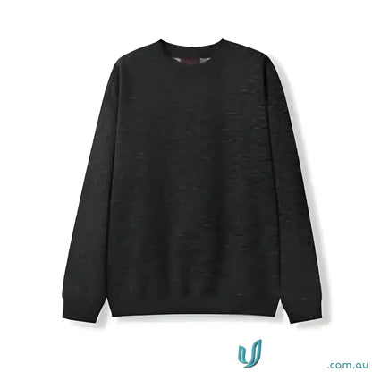 Black sloppy joe sweatshirt with subtle heathered texture, perfect for workwear or uniforms