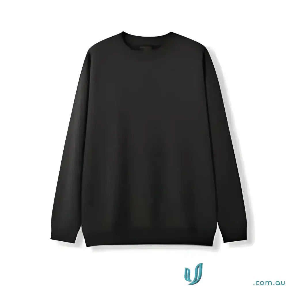 Plain black Sloppy Joe crew neck sweatshirt, perfect for uniforms and workwear