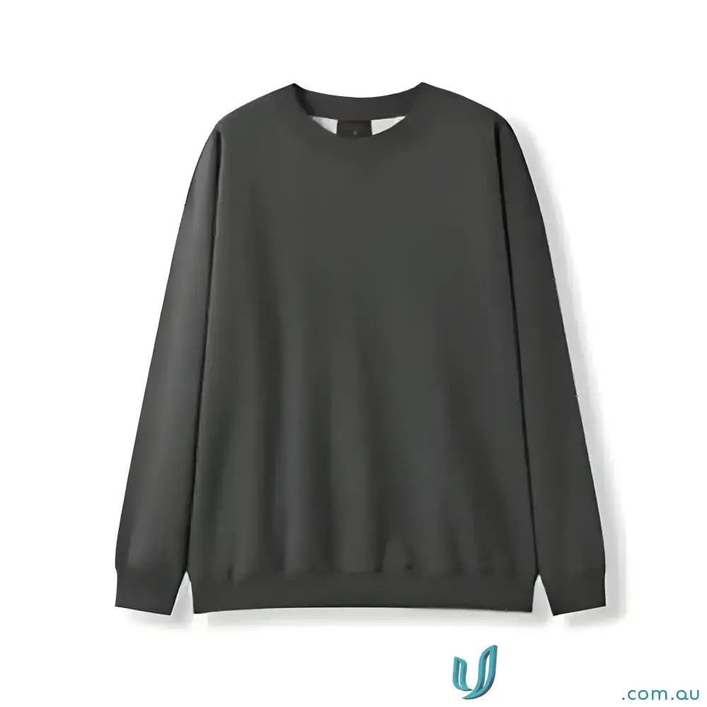 Dark gray Crew Neck Sloppy Joe sweatshirt with ribbed cuffs, perfect for workwear or uniforms