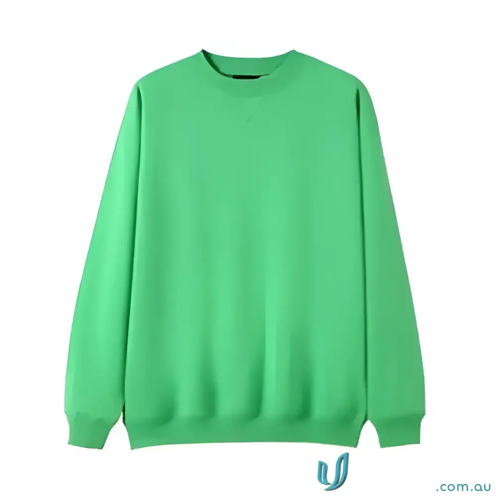 Bright green Sloppy Joe sweatshirt with ribbed cuffs and hem for workwear or uniforms