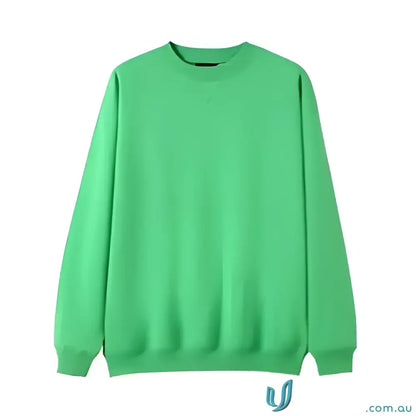 Bright green Sloppy Joe sweatshirt with ribbed cuffs and hem for workwear or uniforms