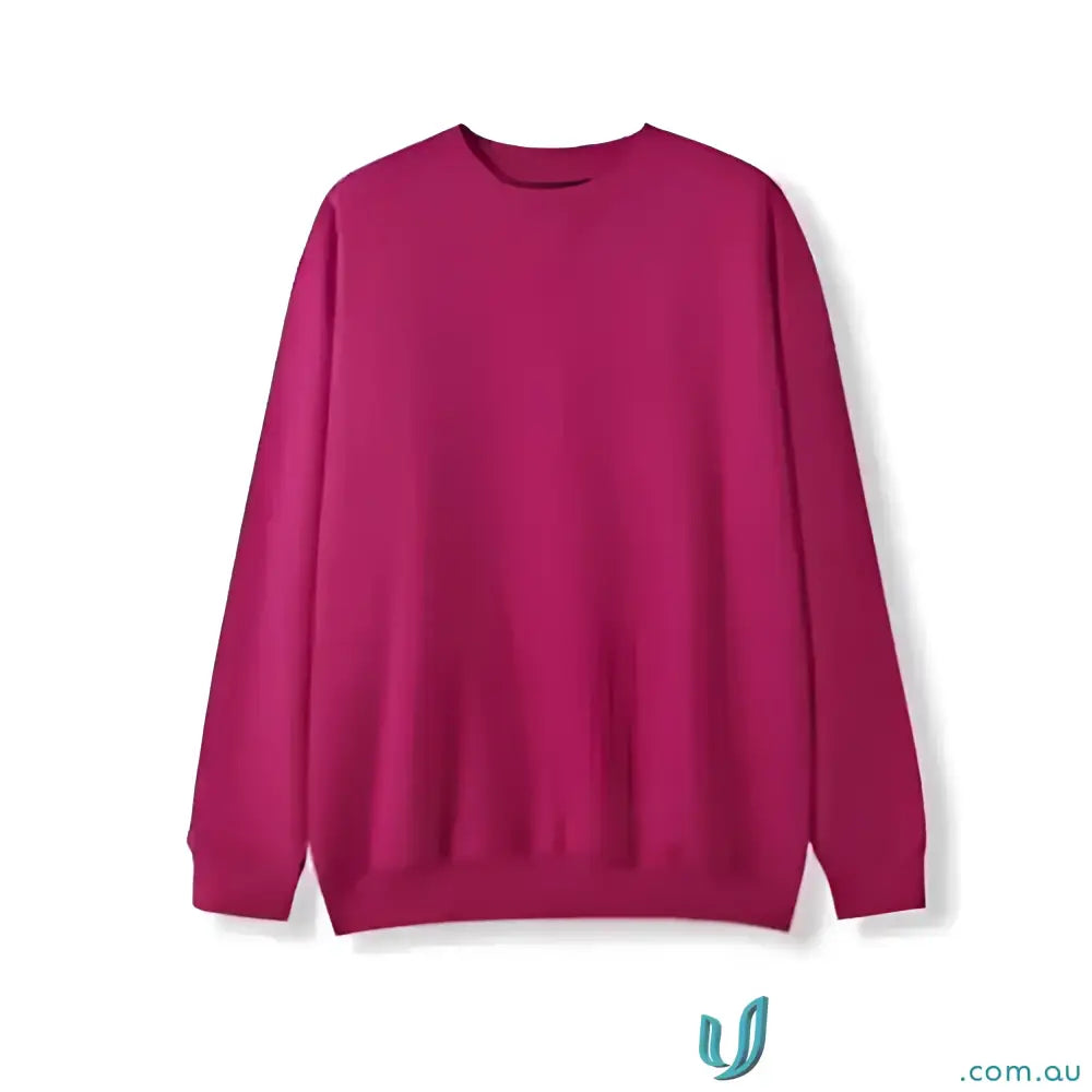 Plain fuchsia long-sleeved crew-neck sweatshirt perfect for Sloppy Joe workwear or uniforms