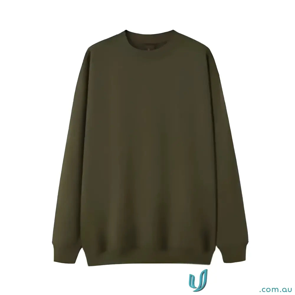 Plain olive green crewneck sweatshirt from Crew Neck Sloppy Joe workwear collection