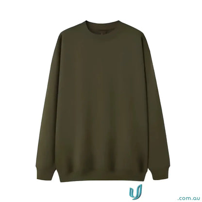 Plain olive green crewneck sweatshirt from Crew Neck Sloppy Joe workwear collection