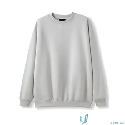 Light grey Crew Neck Sloppy Joe sweatshirt with subtle texture, perfect for workwear or uniforms