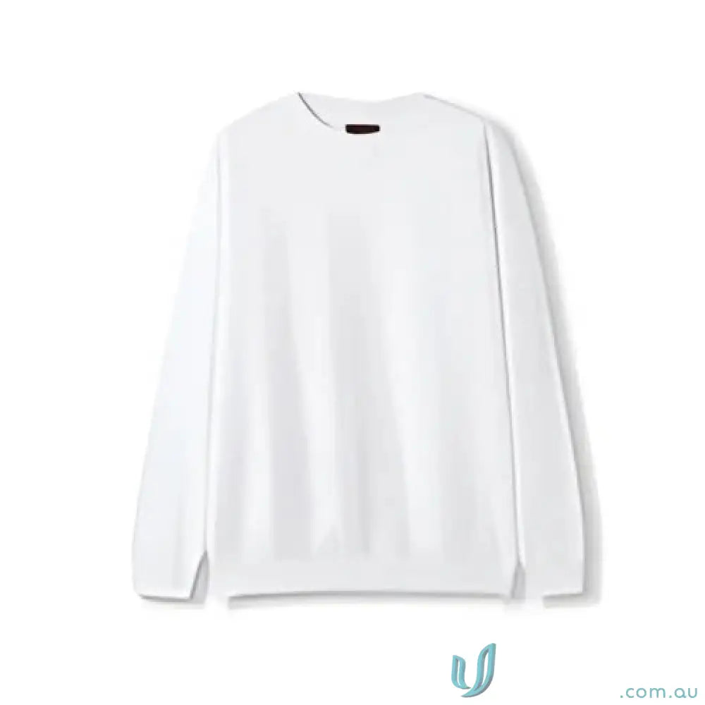 Plain white long-sleeved crewneck sweatshirt for Sloppy Joe uniforms and workwear