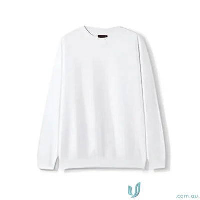 Plain white long-sleeved crewneck sweatshirt for Sloppy Joe uniforms and workwear
