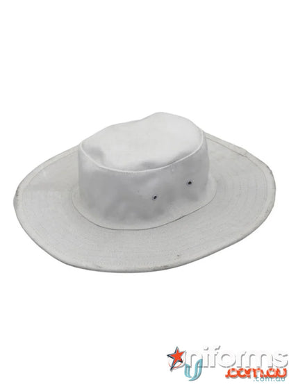 White wide brim hat perfect for uniforms and workwear in the Cricket Wide Brim Hat line