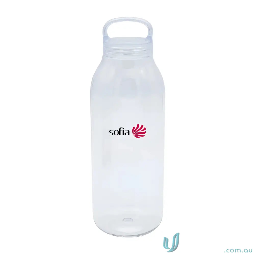Clear plastic Cripps 950ml RPET bottle with handle for eco-friendly hydration
