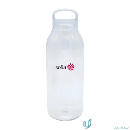 Clear plastic Cripps 950ml RPET bottle with handle for eco-friendly hydration