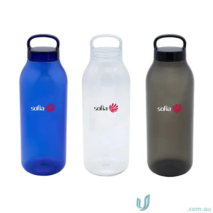Three Cripps 950ml RPET bottles eco-friendly sports water bottles on display