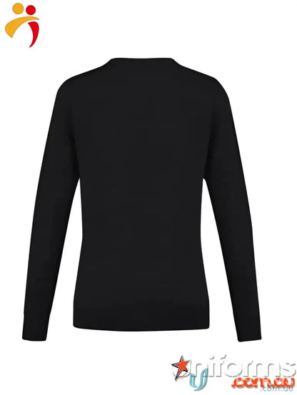 Black long-sleeved ladies knit cardigan in collection Roma Ladies made from merino wool