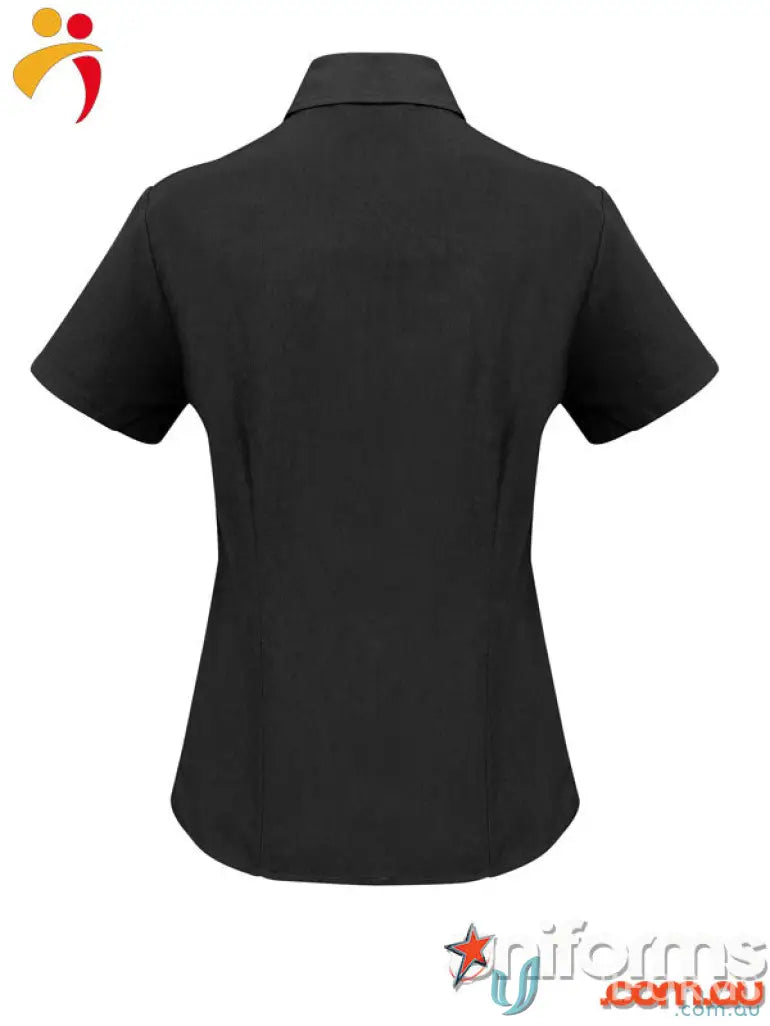 Black short-sleeve collared shirt from CSI Ladies SS Shirt made with biz ComfortCool™ fabric