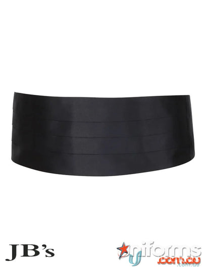Black formal cummerbund with pleats, perfect for work uniforms and stylish looks
