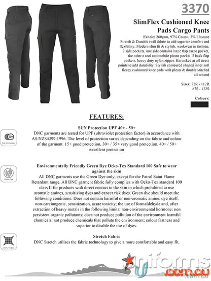 SlimFlex Cushioned cargo pants with knee pads for comfy knee protection