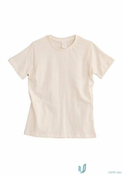 Plain cream-colored Alfred Crew Tee ideal for uniforms or casual workwear
