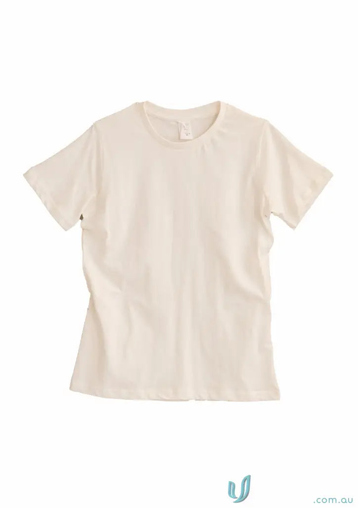 Plain cream-colored Alfred Crew Tee ideal for uniforms or casual workwear