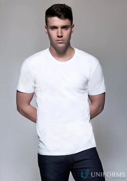 White crew tee from Alfred Crew Tee, perfect for uniforms and workwear essentials