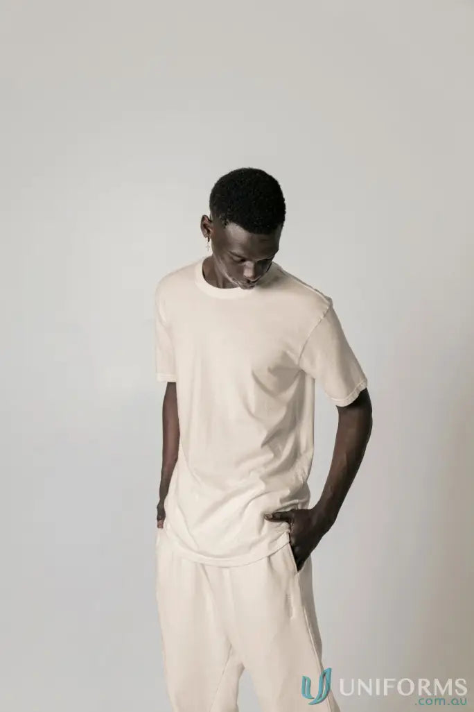 Beige Bobby Tee PFD regular fit t-shirt and pants set with nameless CB embroidery