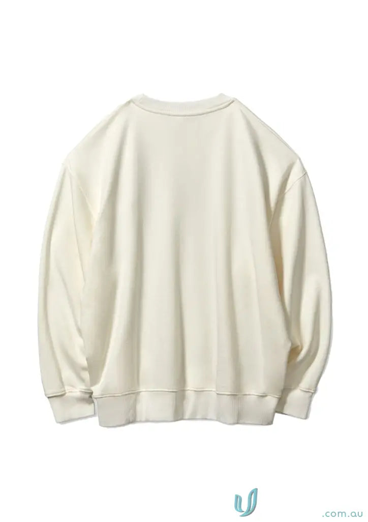 Cream-colored Retro Sweat Natural Dyed sweatshirt with oversized drop shoulder style