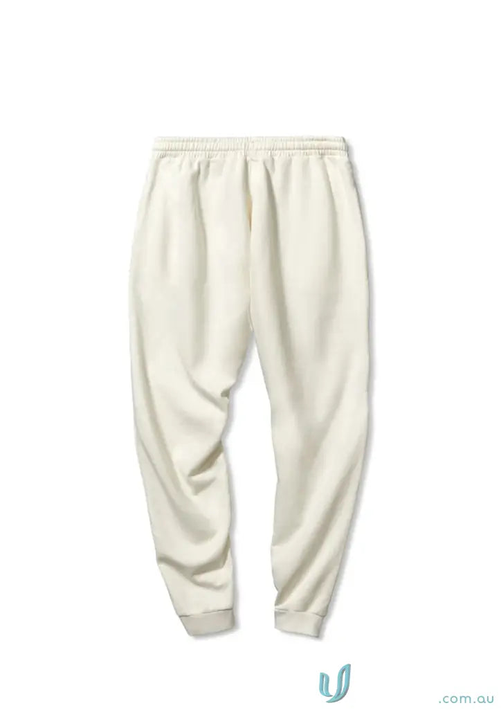 Cream-colored Tommy Trackpant PFD made with comfy brushed French terry material
