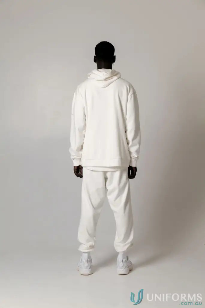 White hooded tracksuit in Tommy Trackpant PFD made from soft brushed French terry material