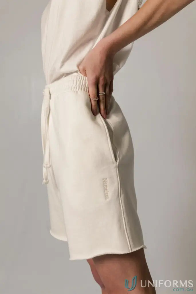 Beige Tommy Trackshort PFD drawstring shorts for uniforms and workwear style