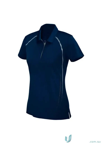 Men’s cyber polo Navy blue polo shirt with silver accents from Biz Collection Cyber p604ms