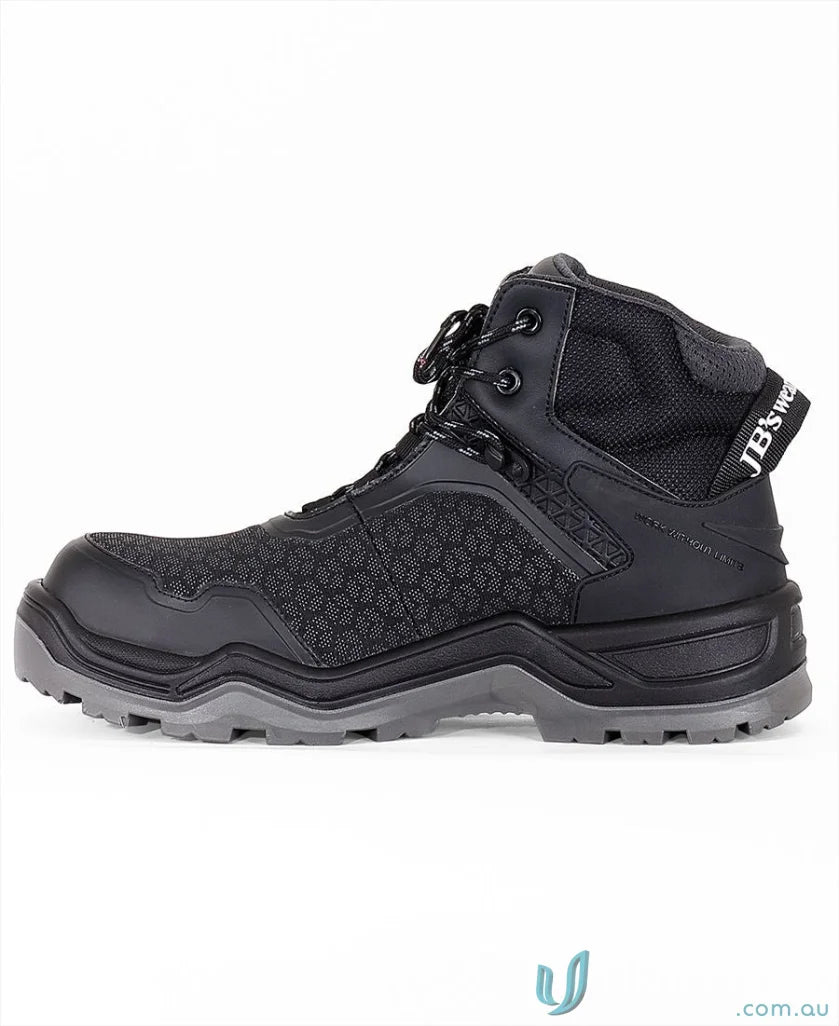Black waterproof workwear boot with gray sole from Cyclonic Waterproof Boot for uniforms