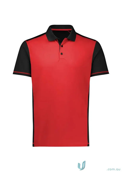 Red and black Dart Polo short sleeve polo shirt from Biz Collection