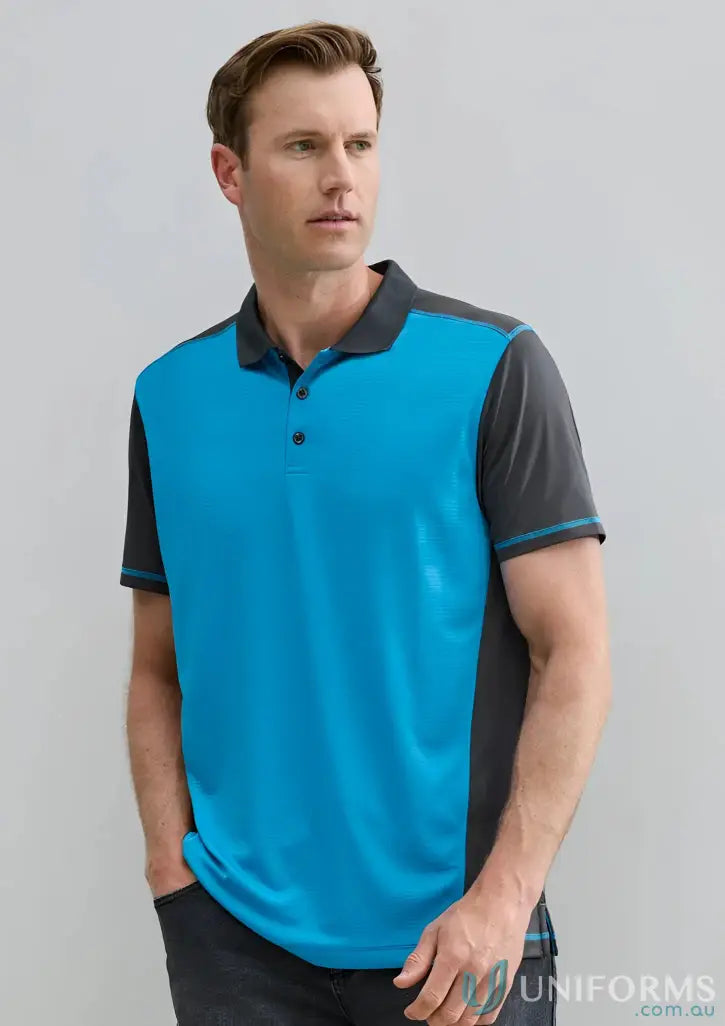 Man in Dart Polo short sleeve shirt from Biz Collection in two-tone polo style
