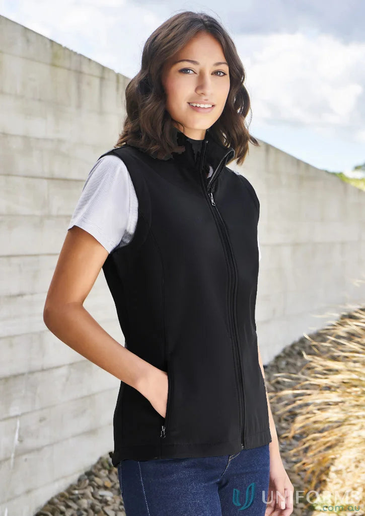 Black fleece vest from Daws j830l ladies softshell uniforms for a casual look