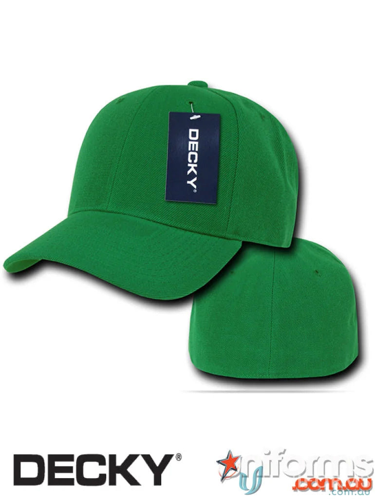 Green baseball cap with tag from Decky 402, perfect for uniforms and workwear