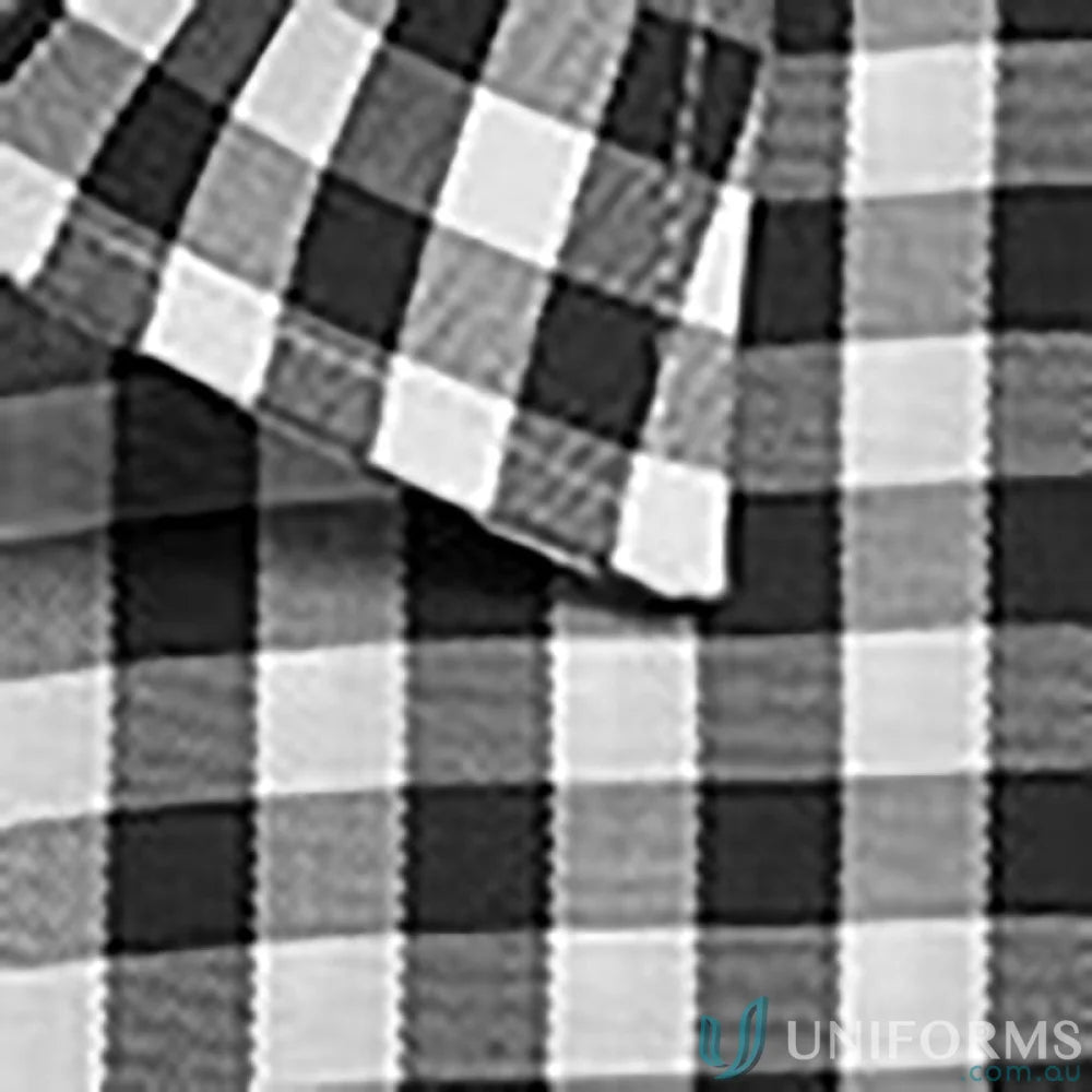 Black and white checkered royal oxford fabric with a folded edge, easy iron silk protein shirt