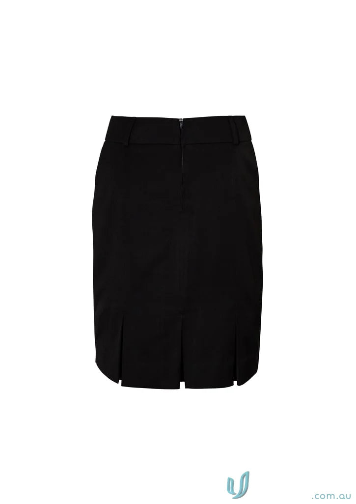 Black womens detroit skirt with back pleats from Biz Collection Detroit Flexi-Band
