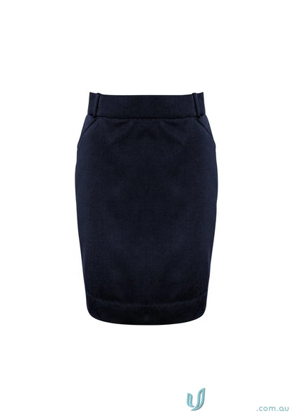 Navy blue womens Detroit skirt from Biz Collection in the Collection Detroit Flexi-Band style