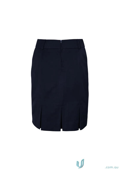 Navy blue pleated womens Detroit skirt from Biz Collection Detroit Flexi-Band collection
