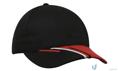 Black baseball cap with red white accents, perfect for high resolution printing and wide format banners