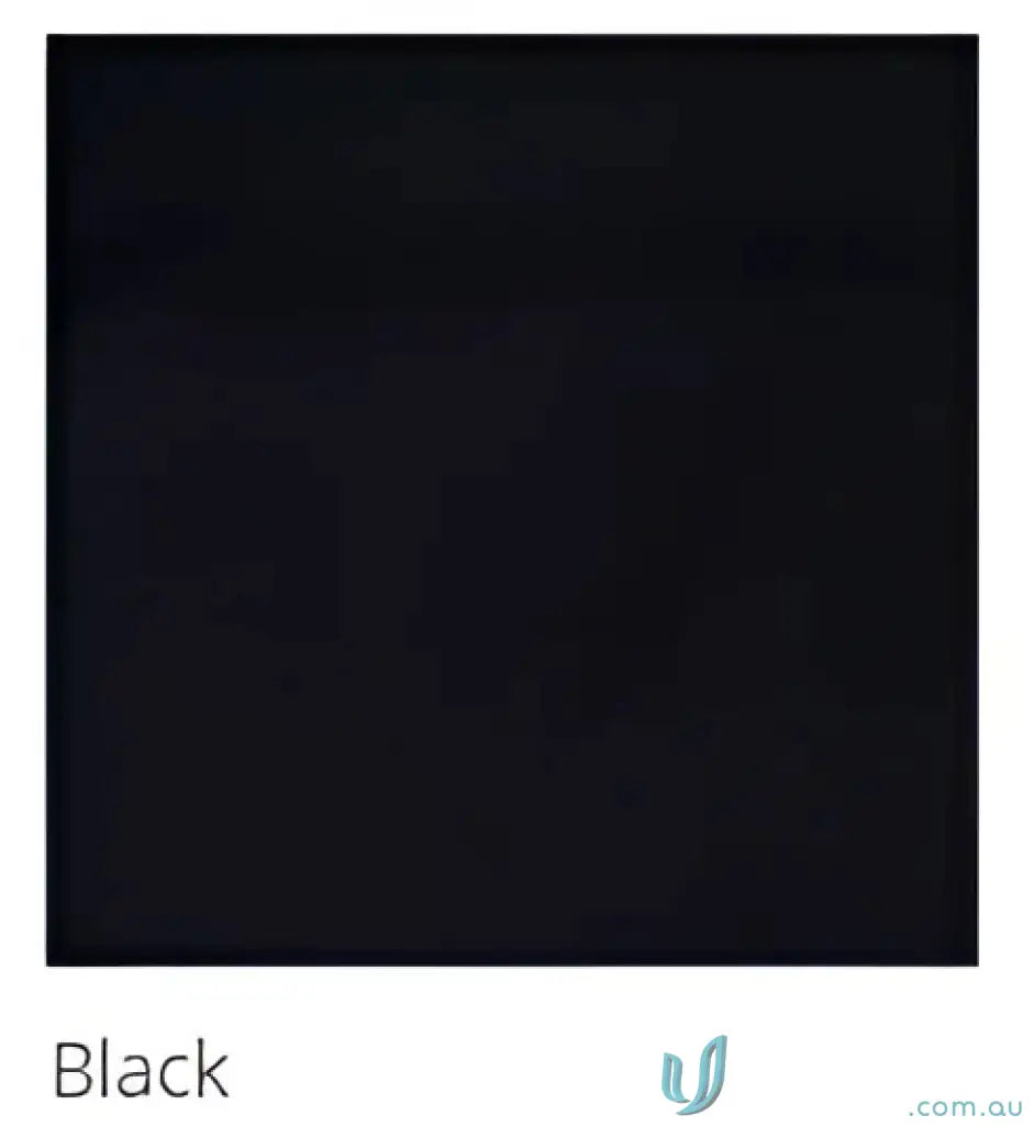 Black fabric swatch showing measure of size and length for Ladies Slim Tee