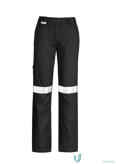 Syzmik Womens Taped Utility Pant zwl004 with black work pants and reflective tape