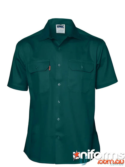 Green short-sleeved work shirt from DNC Breeze Work SS Shirt for uniforms and workwear