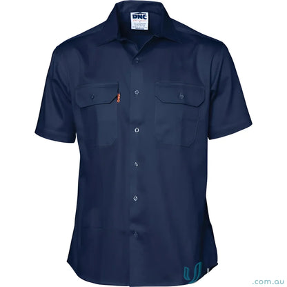 Navy blue short-sleeved work shirt from DNC Breeze Work SS Shirt for uniforms and workwear