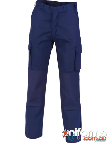 Navy blue DNC Cordura knee patch cargo pants with durable patch cargo pants style