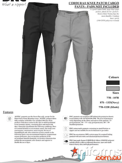 Work pants featuring DNC Cordura Knee Patches Cargo Pants with durable patch cargo pants style