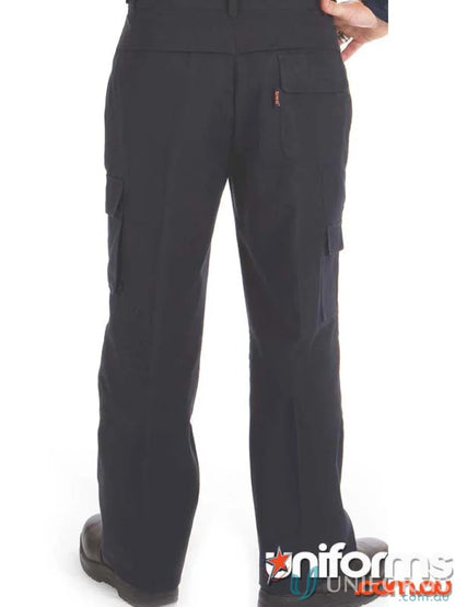 Dark blue DNC Hero Air Flow Canvas Cargo Pants with side pockets and cotton duck weave