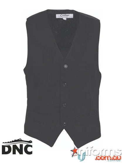 Black buttoned vest from DNC Hospitality Vest for a stylish hospitality look