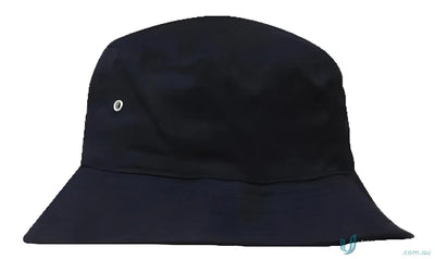 Black double pique mesh bucket hat for trendy summer look